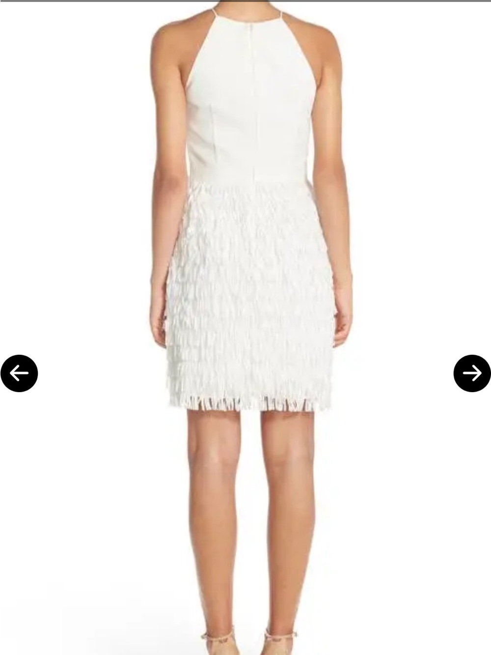 Aidan by Aidan Mattox White Fringe Cocktail Dress Size 8 - Picture 3 of 9